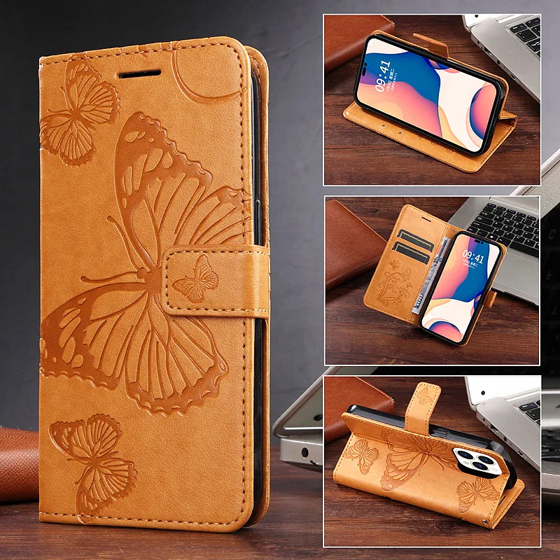 

Embossing Butterfly Book Case for Google Pixel 7 7 Pro 6A 5A 6 6 Pro 5XL 5 4 4A 4XL 3a Card Slots Wallet PU Leather Flip Cover