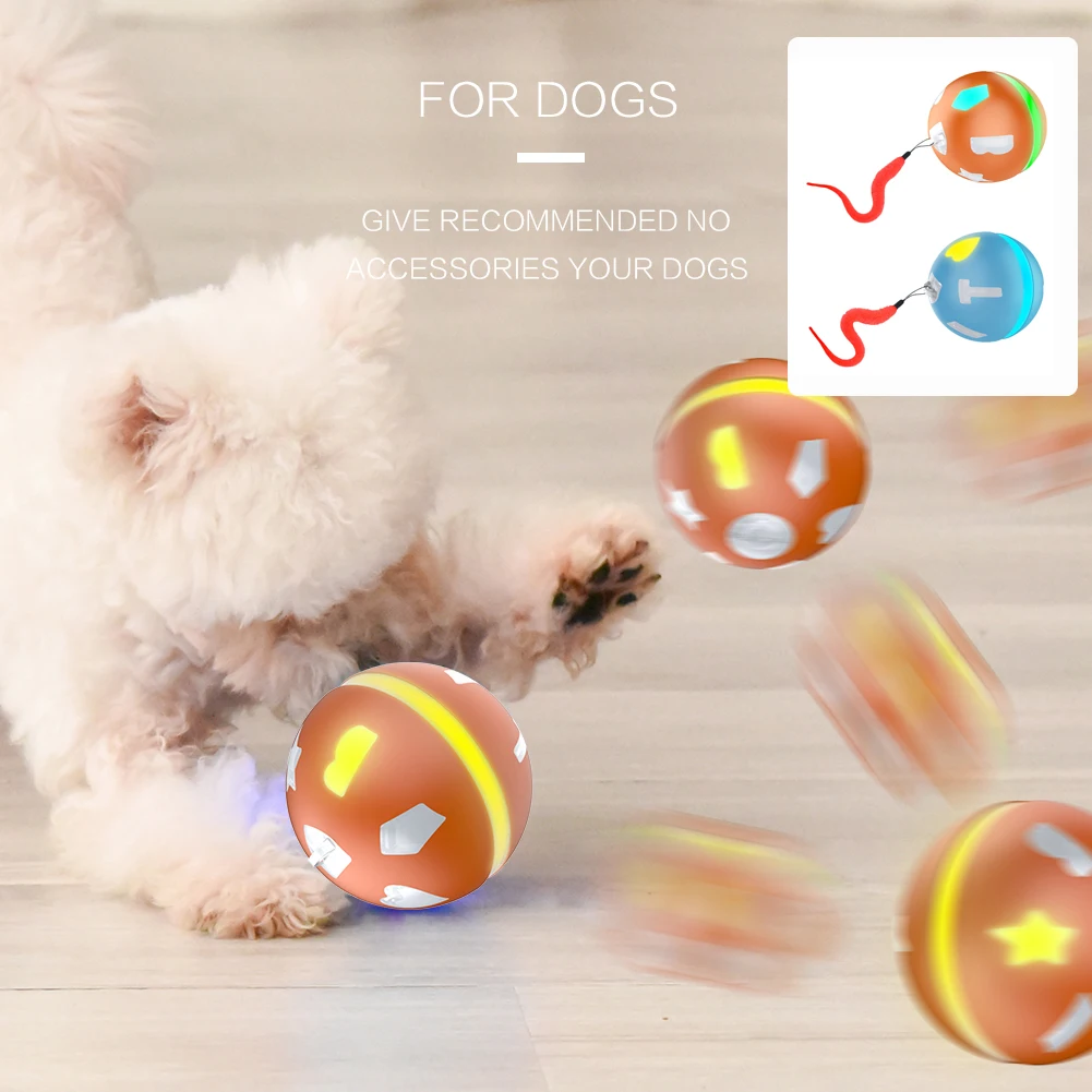 

Interactive Cat Toy Ball LED Automatic Flash Electronic Rolling Ball USB Rechargeable Jumping Ball Fun Toy For Cat Dog Kids