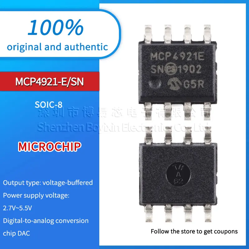 Оригинальный оригинальный MCP4921-E/SN Шелковый экран MCP4921E минутный SOIC-8 12-бит с одним