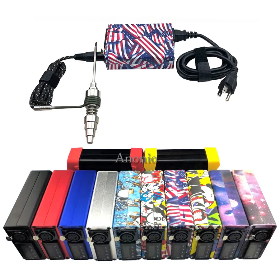 110V/220V Portable PID Digital Controller Box with Dabber Tool Titanium Nails 20mm Coil Heater Wax Vaporizer Dnail Enail Kit