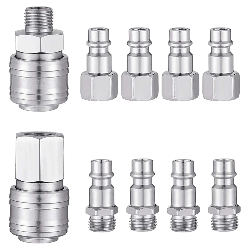 10 шт. евросоединители для шланга воздушной линии фитинги компрессора Резьба BSP 1/4