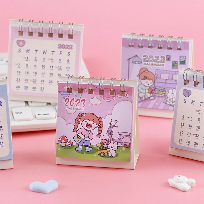 

2022-2023 Cute Cartoon Animal Desktop Paper Mini Calendar Dual Daily Scheduler Table Planner Yearly Agenda Organizer