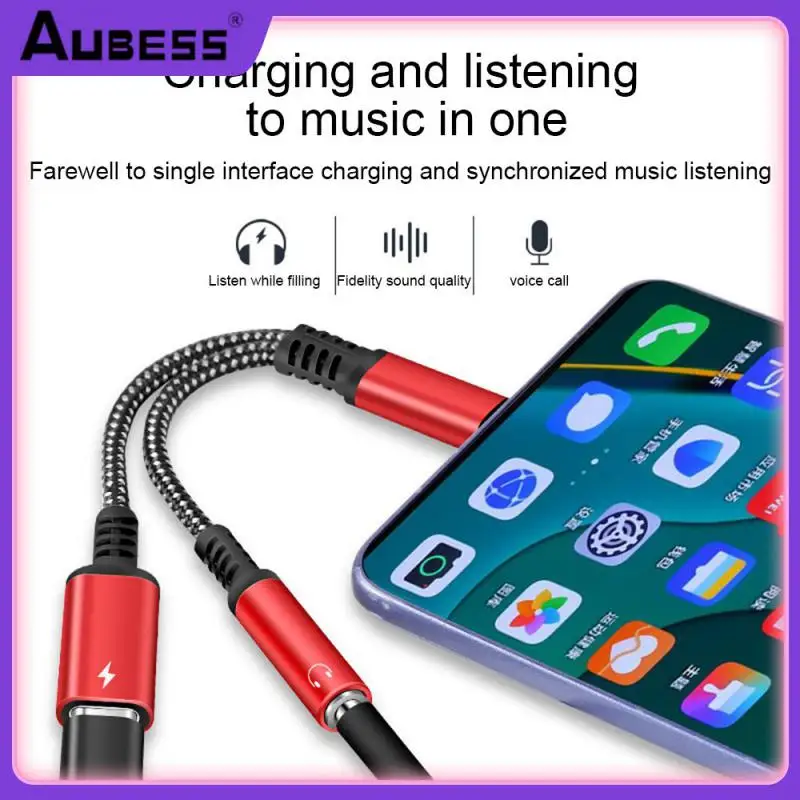 

2-in-1 Type C Cable Adapter 3.5mm Pd30w/60w Headphone Adapters Fast Charging Data Cable Converter Aux Adapter