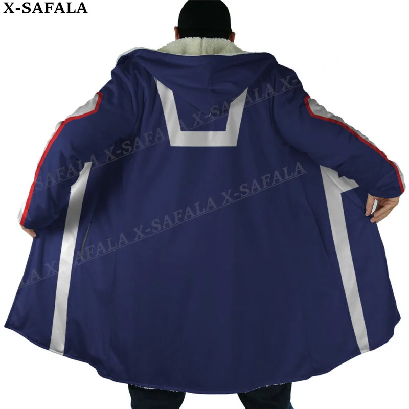 Пальто унисекс с капюшоном теплая верхняя одежда 3D-принтом аниме Моя геройская