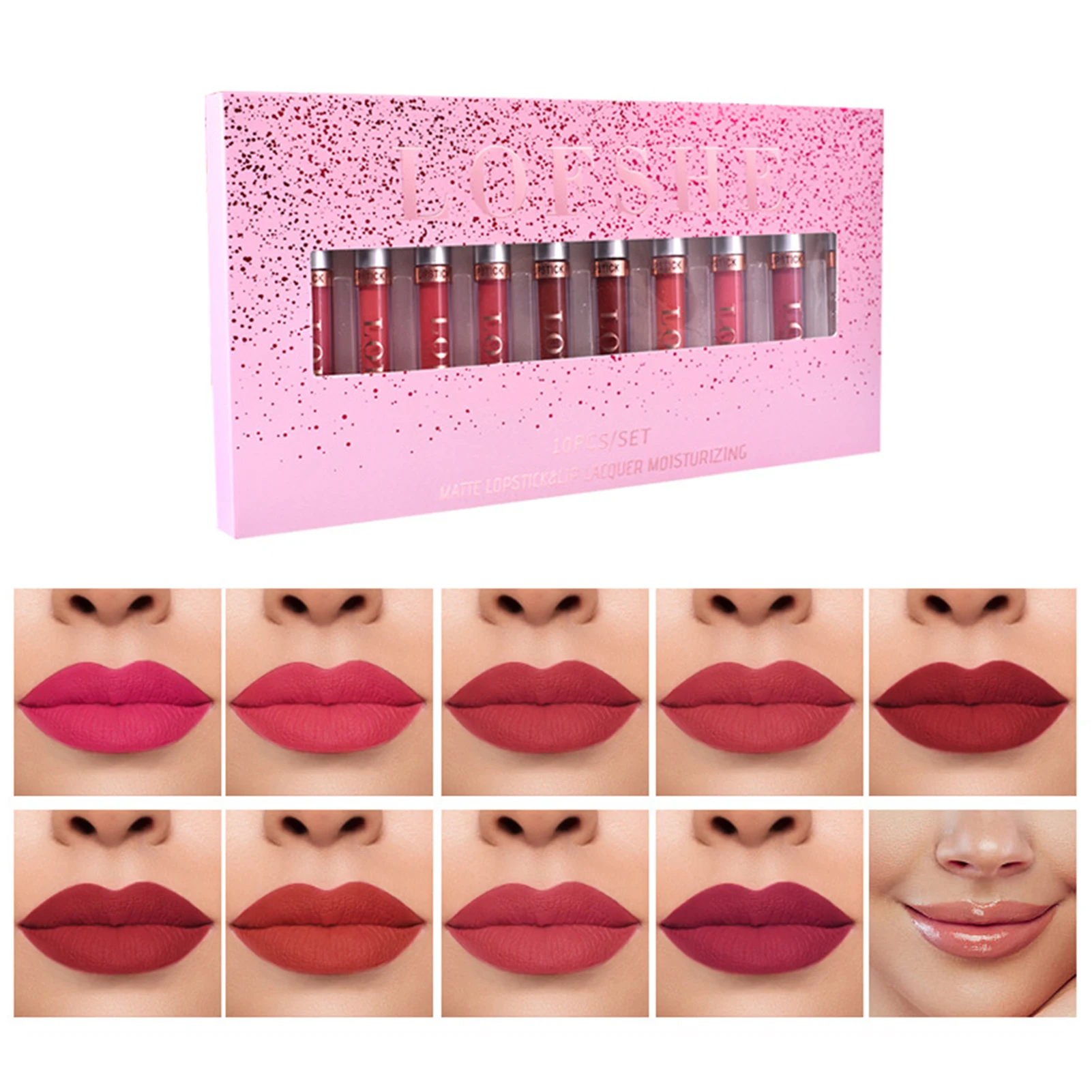 

Набор матовых помад, 10 цветов, водостойкий набор глазури для губ, водостойкий блеск для губ, антипригарная чашка, стойкие, насыщенные цвета, ...