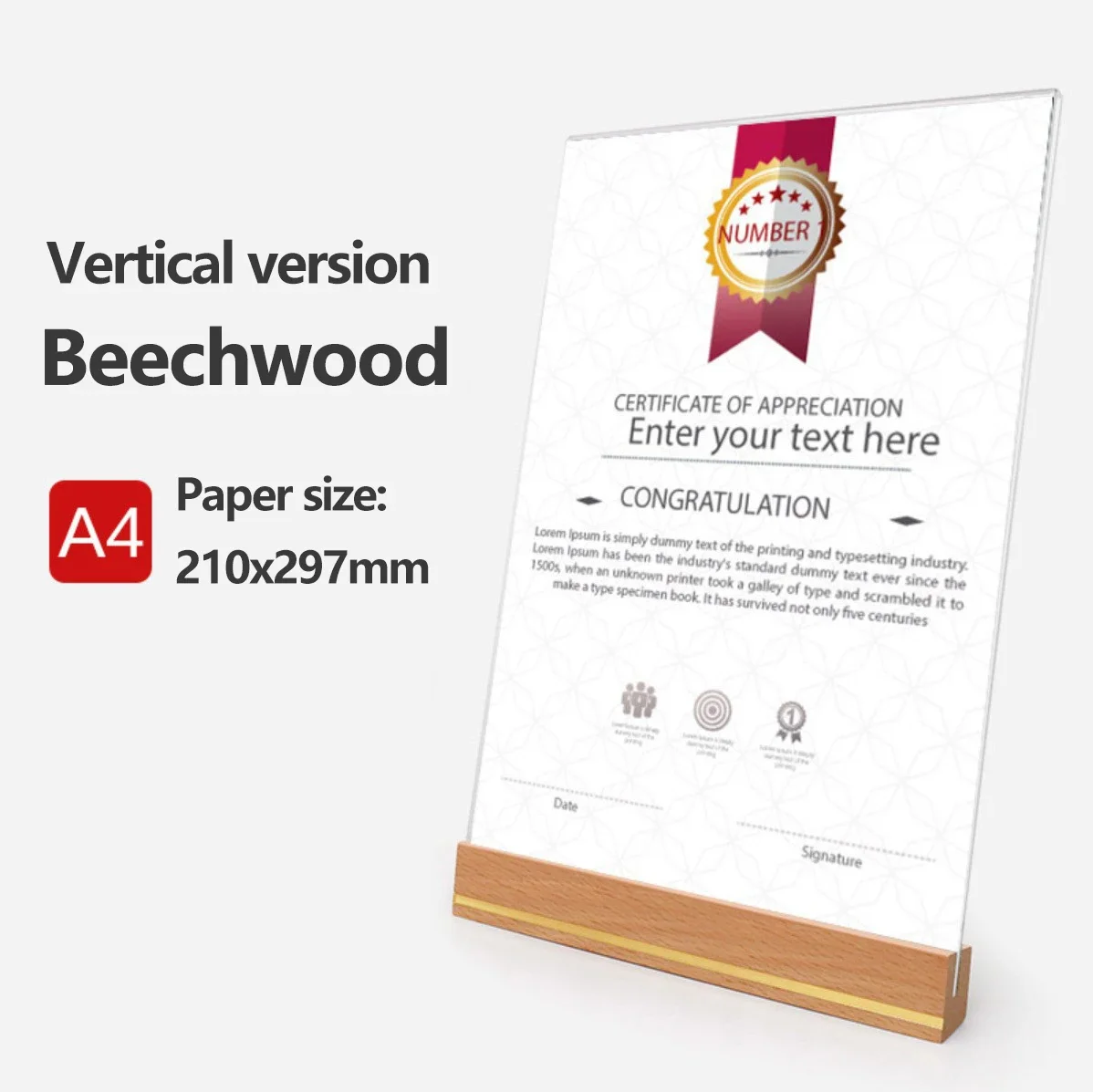 Держатель для вывесок A4 акрил ZHOUZHI