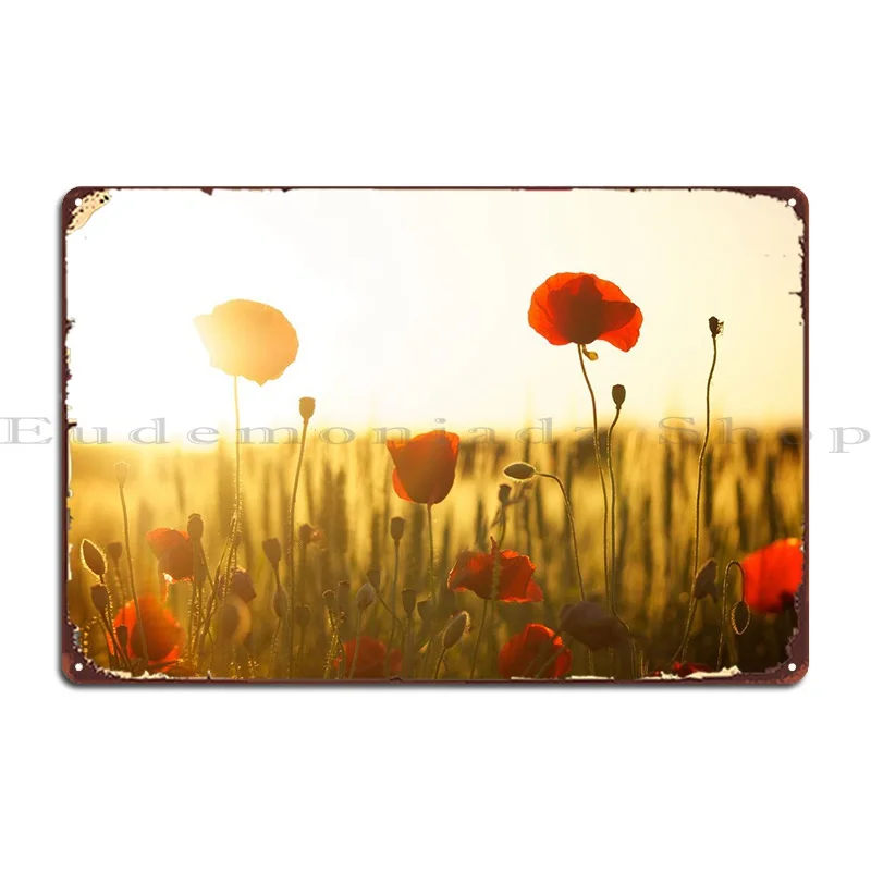 

Flowers At Sunset Metal Plaque Poster Wall Cave Garage Club Cinema Character Personalized Tin Sign Poster