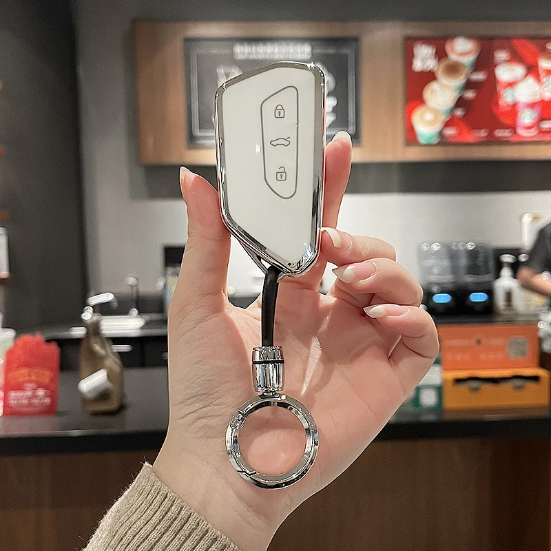 Чехол для ключей VW Volkswagen совместимый с Golf 8 ID4 ID3 ID5 ID6 Seat Leon MK 4 Skoda Octavia мягкие ключи