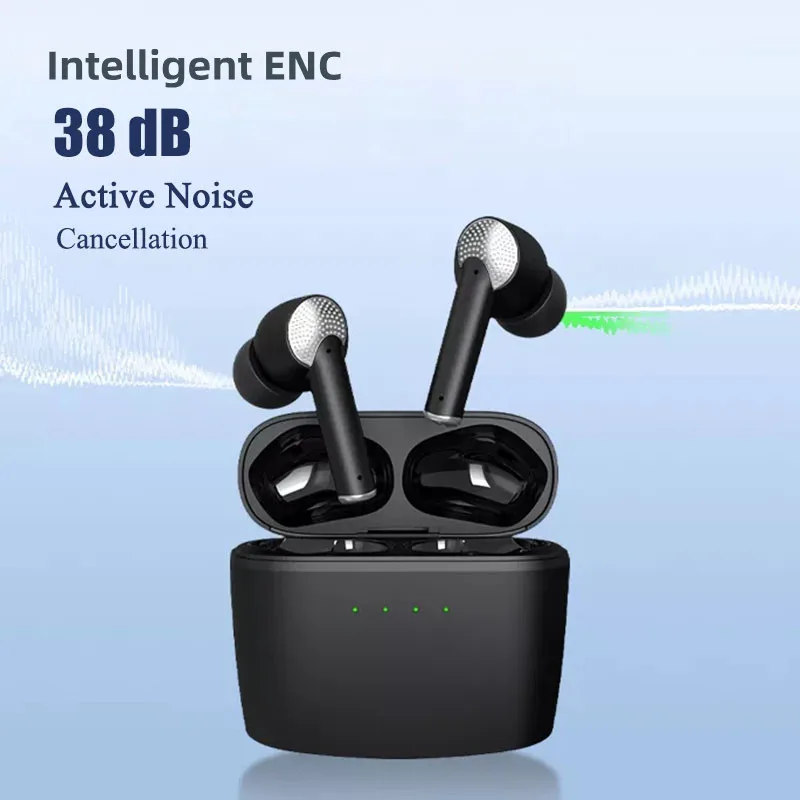 

AMTERBEST J8 TWS Bluetooth 5.2 Earphones Wireless Active Noise Cancelling Headphones ENC Earbuds With Mic Waterproof for Phones