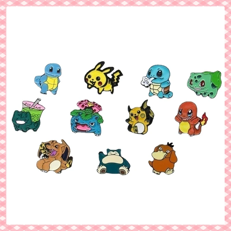 

New Pokémon Bulbasaur Pikachu Brooch Cartoon Animation Peripheral Pokemon Pokémon Pocket Elf Cute Badge Accessories Best Gift