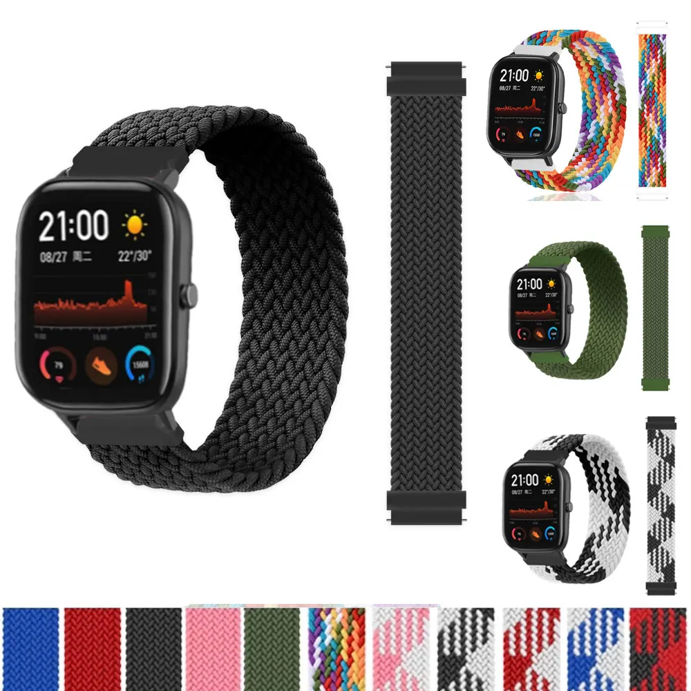 

Braided SOLO LOOP strap For Huami Amazfit Bit/Gts2-Bip-Pace-Gtr 42/46mm smartwatch GTR/GTS 47mm 42mm Bracelet smartwatch band