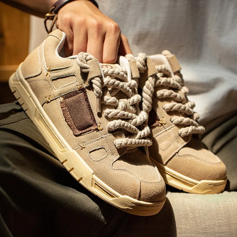 

Vintage Casual Shoes for Men Classics Style Breathable Comfortable Sneakers Twine Patch Sports Lovers Shoes