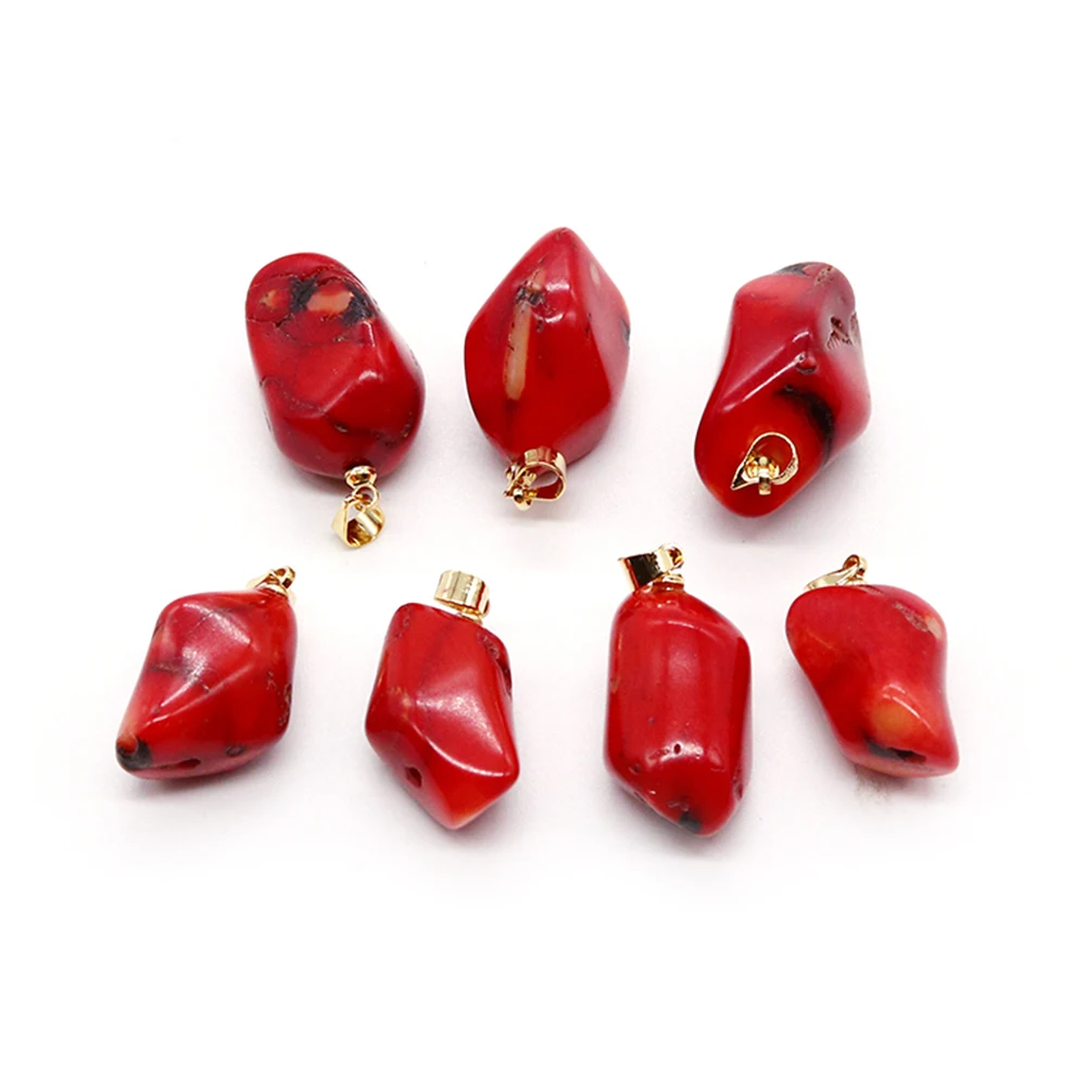 

Red Coral Irregular Shape Small Pendant Natural Sea Bamboo Coral Jewelry Pendant Used To Make DIY Necklace Earrings Jewelry Gift