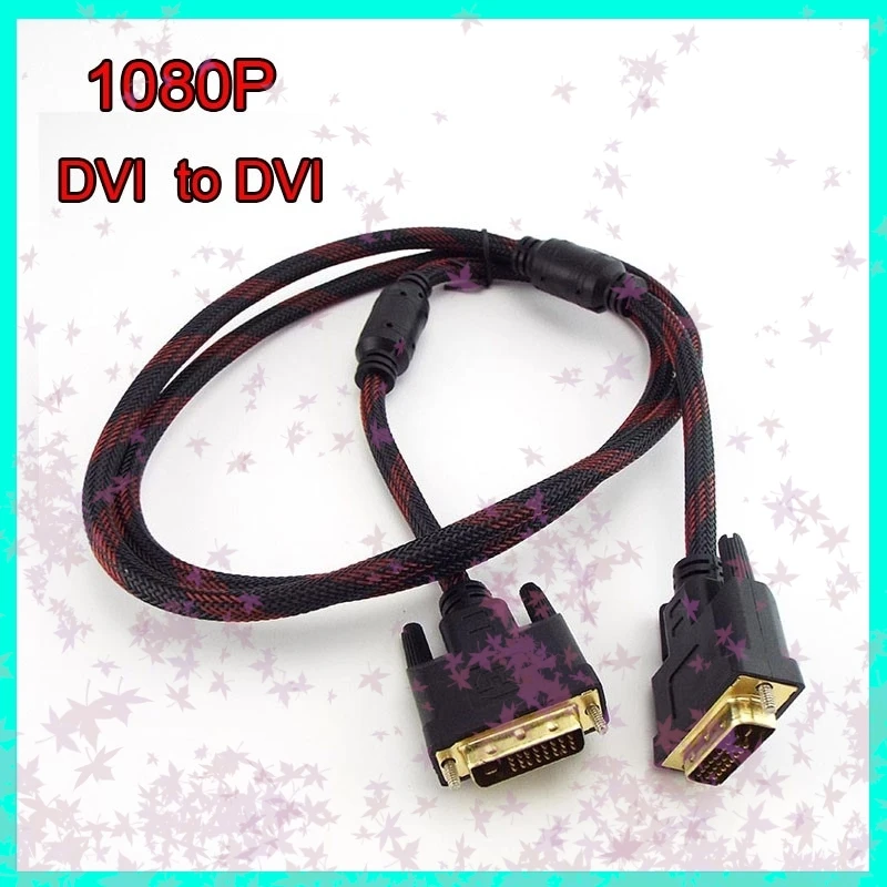 Фото Высокоскоростной 1,5 м 1080p DVI к DVI 24 + 1 штекер, высокоскоростной золотой кабель «папа-папа», проекторный кабель, подключение компьютерного сигнала E3 №2