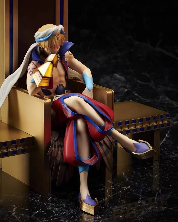 

100% Original:Anime Fate FGO Gilgamesh Sitting posture 34cm PVC Action Figure Anime Figure Model Toy Figure Collection Doll Gift