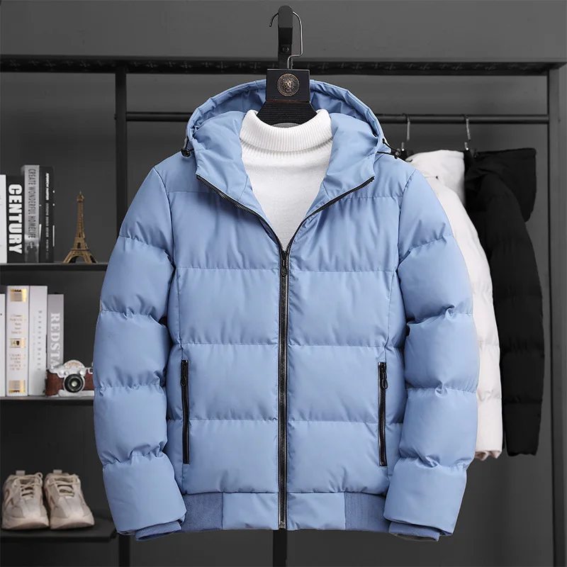 

Новая зимняя мужская куртка большого размера с хлопковой подкладкой Корейская версия утепленное короткое пальто хлопковая одежда зимняя куртка с хлопковой подкладкой