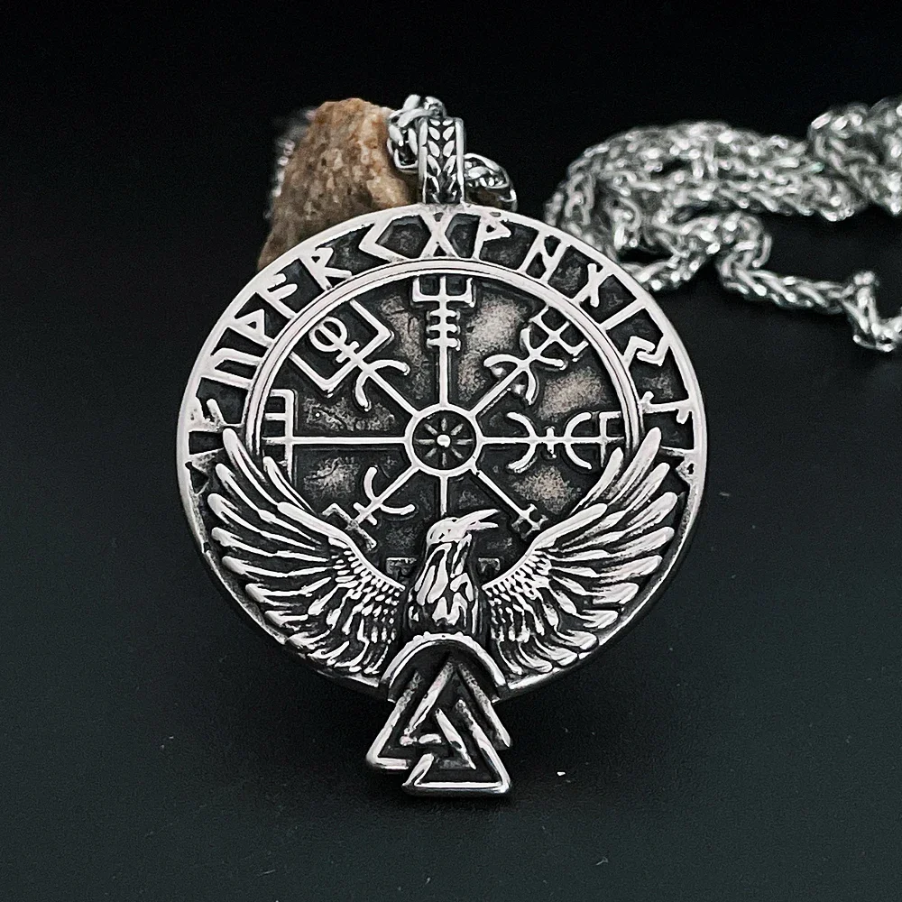 Мужское винтажное Vegvisir ожерелье викингов из нержавеющей стали скандинавская