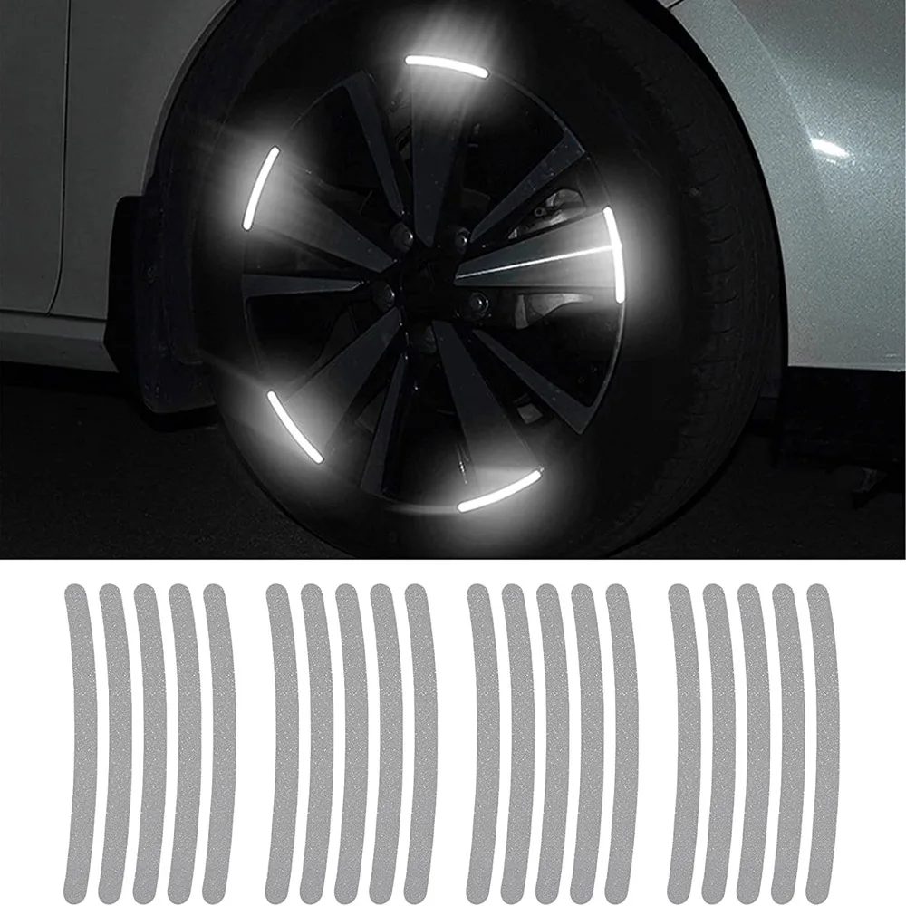 

Car Tire Rim Sticker Auto Reflective Sticker Safety Luminous Stripe Wheel Hub Exterior Decoration for Vehicle Motorcycle Bicycle