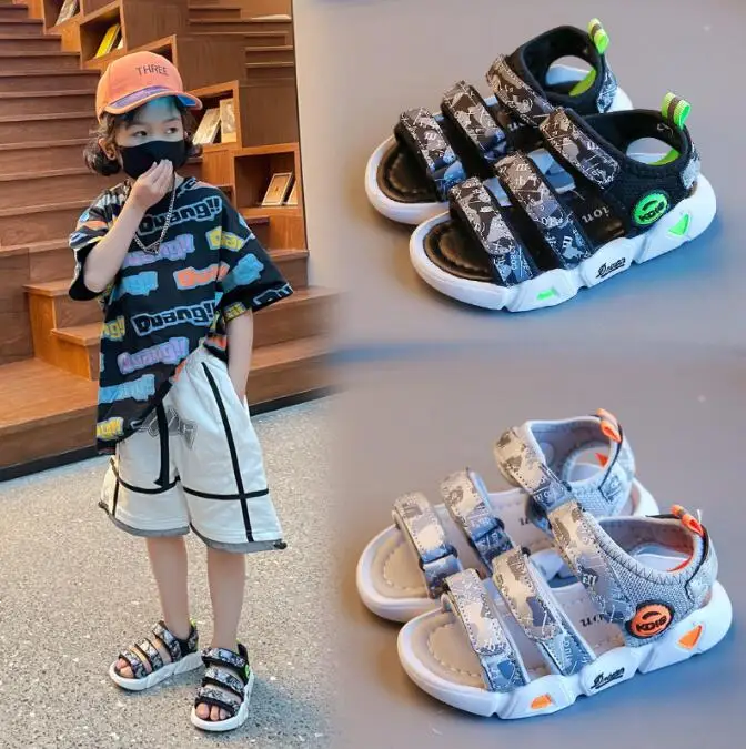 

2022 Summer Children Shoes Boys Soft Soles Beach Shoes Male Baby Baotou Anti-kick Children's Sandals Princepard Summer Sandals