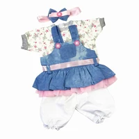 reborn baby dolls clothes denim dress suit for 20 22 inch reborn doll clothing baby sets reborn dolls matching clothing 4 pcs