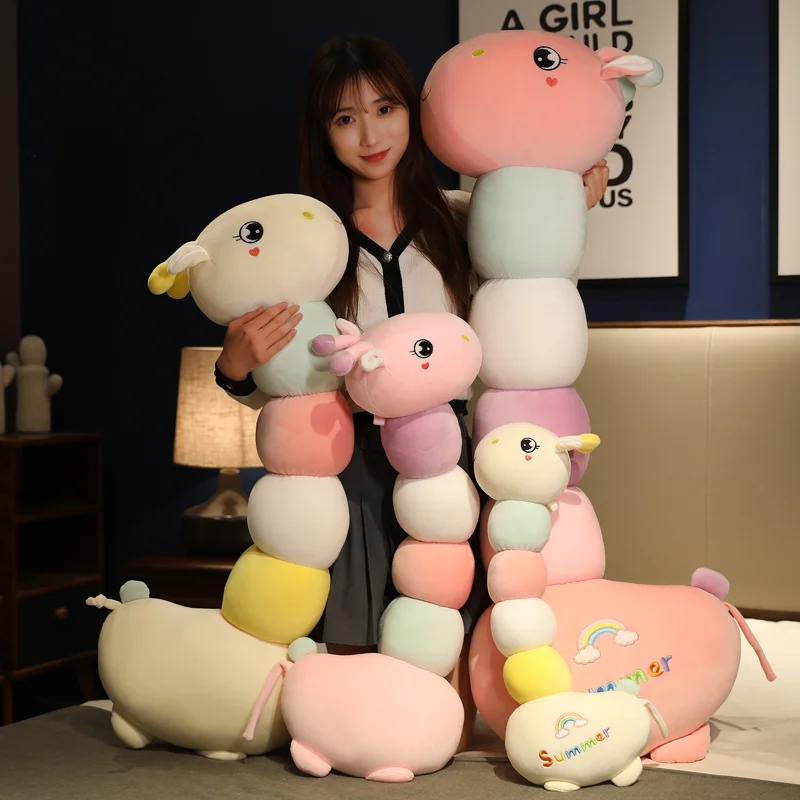 1 шт. 120 см кавайная гусеница жираф плюшевая подушка игрушки большое животное