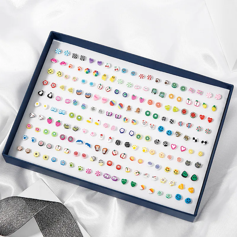 100 пар серег для женщин винтажные серьги в форме животных стиле панк с кубическим