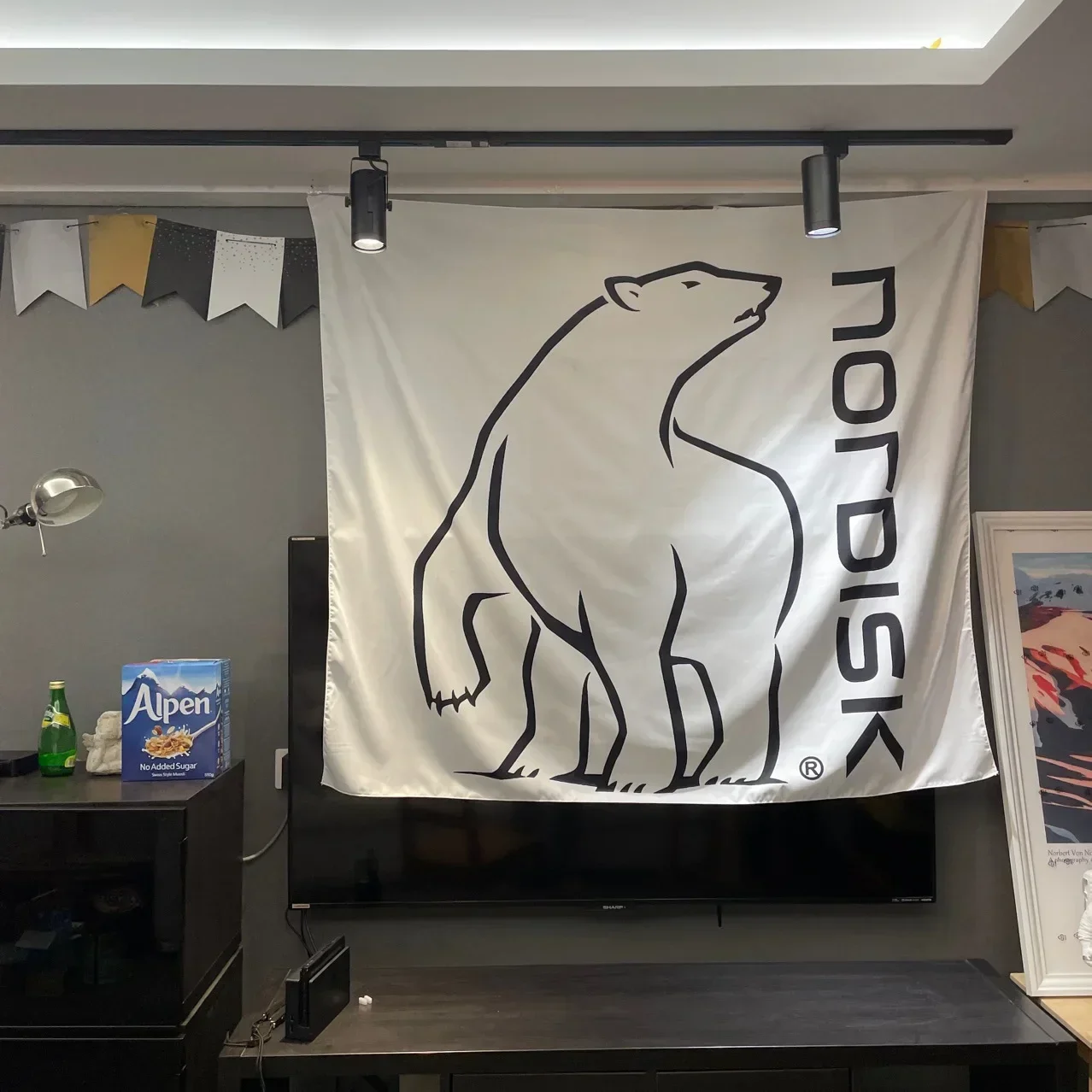 Домашний декор настенная подвеска белый медведь принт домашний гостиная