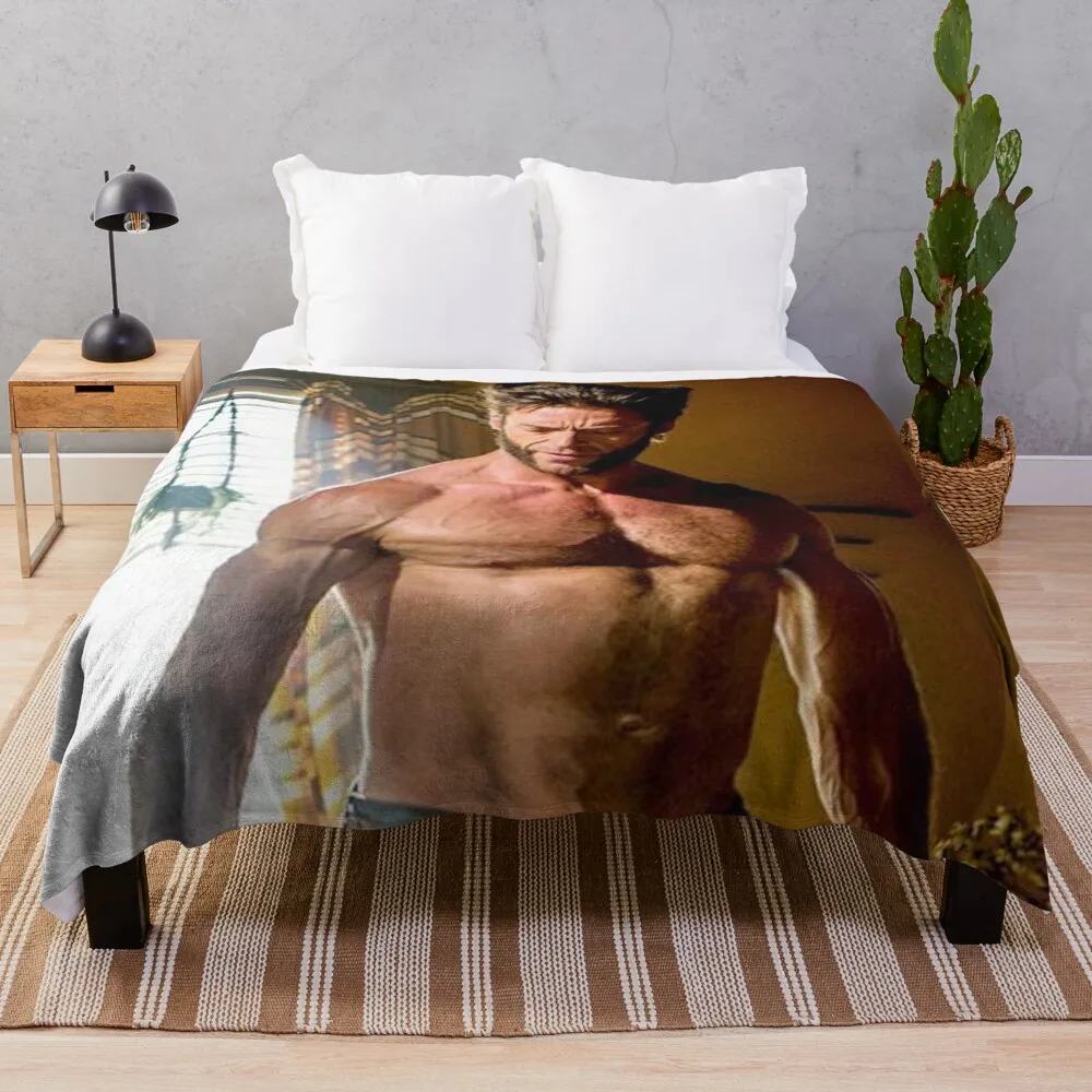 

hugh jackman Throw Blanket Microfiber
