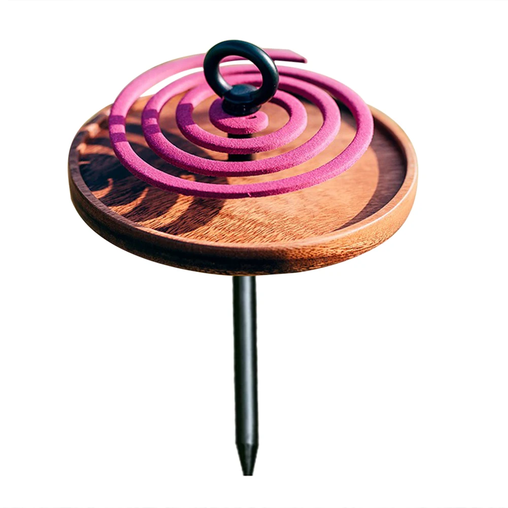 

1 Pc Incense Holder Black Walnut Mosquito Coil Plate Outdoor Camping Bbq Mosquito Control Japanese Style Sandalwood Rack Camping