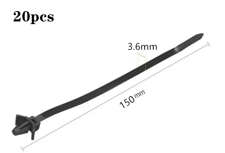 

50 шт. самоблокирующаяся пластиковая стяжка на молнии 3,6 мм x 200, съемный нейлоновый винт, зажим для проволочной стяжки для автомобиля, органайзер для крепления кабеля