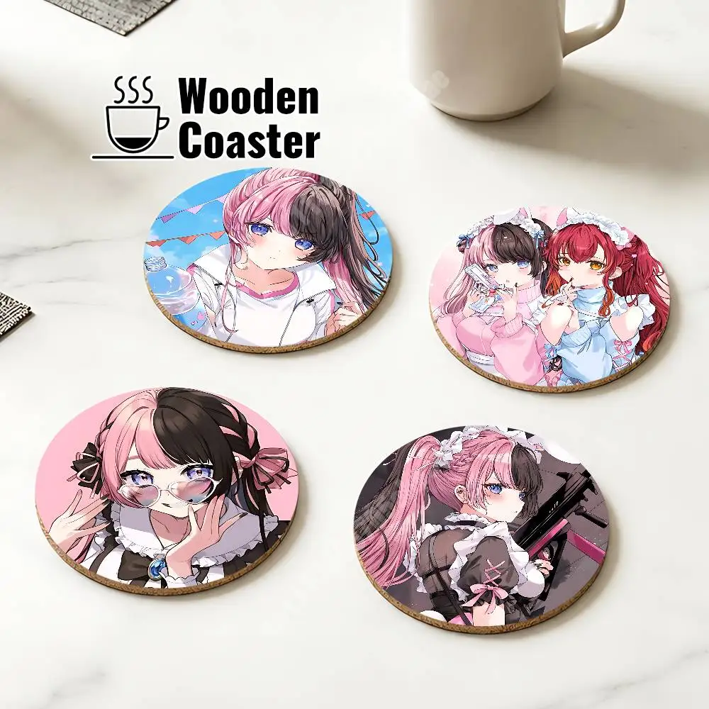Фото Деревянная подставка для кружки Tachibana Hinano Apex Vtuber: для американо, пива, молока, воды, для пекарни/кондитерской №1