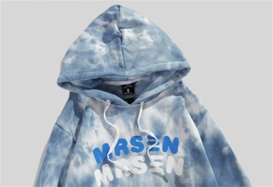 Толстовка с капюшоном в стиле хип-хоп Tie Dye мужская флисовая уличная одежда