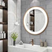 nordic luminous bathroom mirror led gold large makeup shower mirror wall mounted bright espejo pared illuminated mirror eb5bm