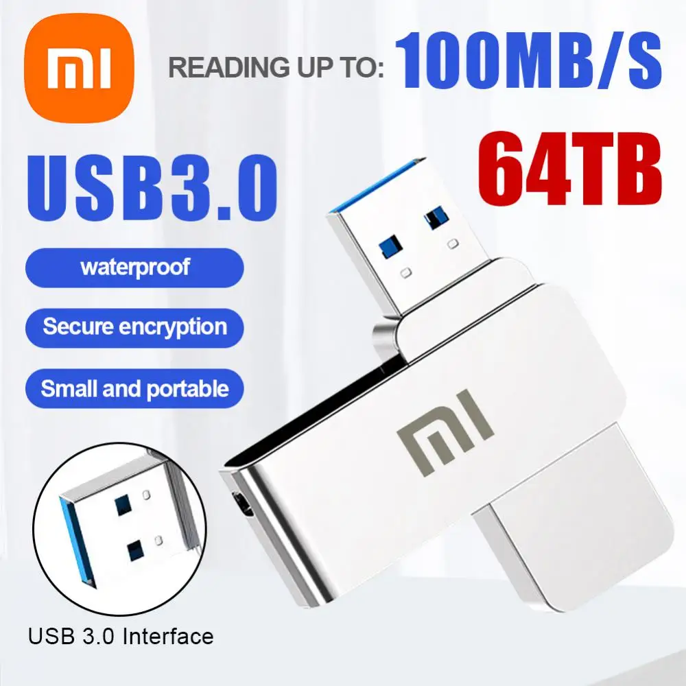 USB-флеш-накопитель Xiaomi 32-64 ТБ USB 3 0 металлический