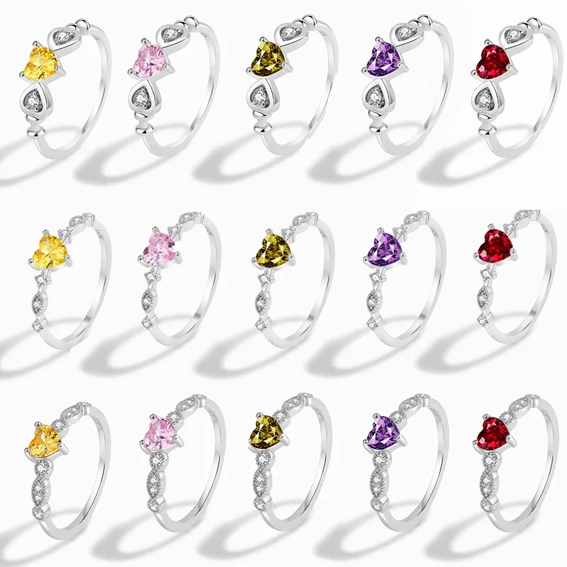 

Hot Selling S925 Sterling Silver Fashion Trend Versatile Simple Delicate Heart Heart Women's Ring