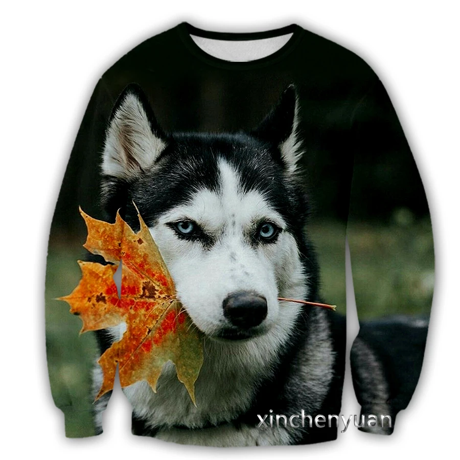 Новый модный мужской/женский пуловер phechion с длинным рукавом и 3D-принтом хаски