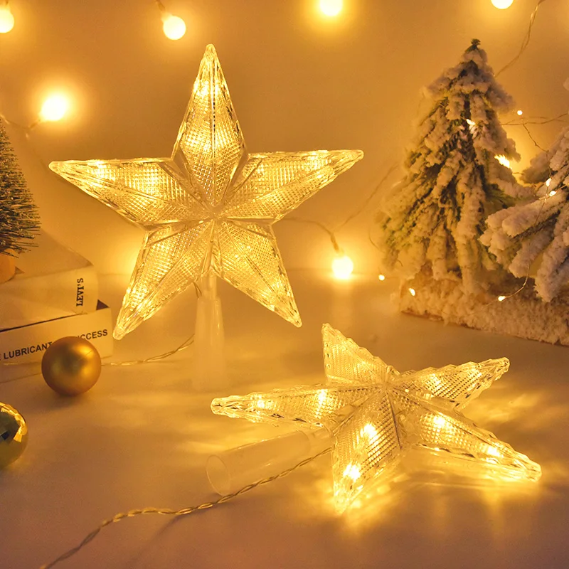 

Christmas Tree Top Star LED Light Lamp Christmas Decorations For Home Xmas Tree Topper Ornaments Navidad New Year Noel Navidad