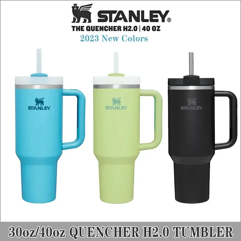 

Discount Original Stanley 40oz Quencher H2.0 Tumbler Cup With Handle and Straw Lids Stainless Steel Coffee Cup Car Mugs