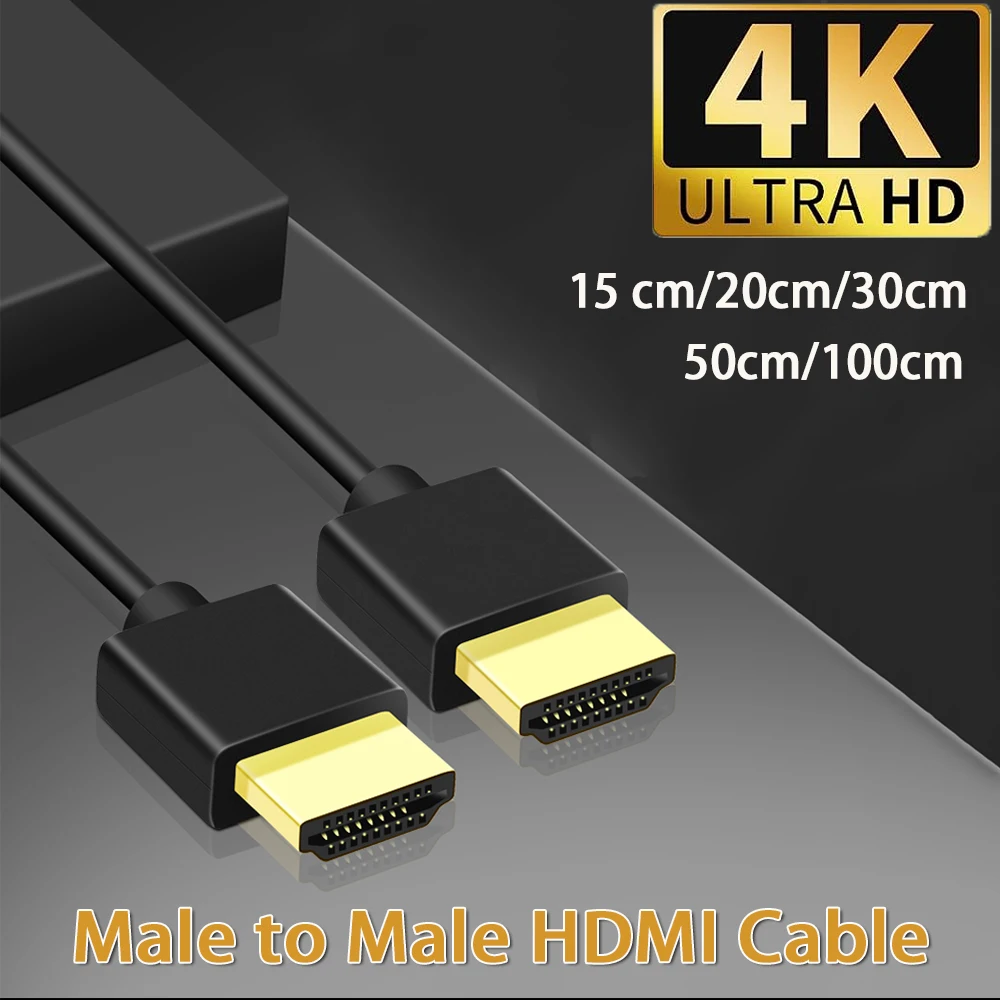 Тонкий кабель HDMI 2,0 4K, низкопрофильные Позолоченные разъемы 4K 2K HDR ARC 3D для игрового монитора, ТВ X-Box PS5/4/3