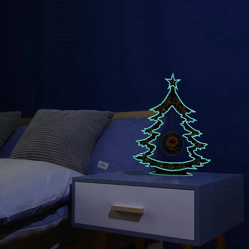 Практичная светящаяся Рождественская елка 5D алмазная живопись настольное