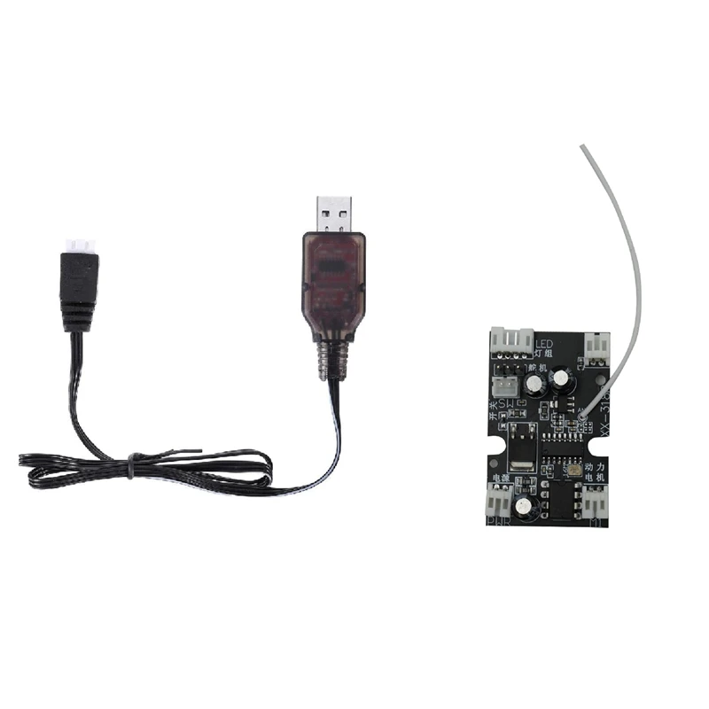 

Деталь автомобиля RC 2 шт.: 1 USB-кабель для зарядки 7,4 В 2S, зарядное устройство для литий-ионного аккумулятора и 1 шт. приемник, печатная плата с а...