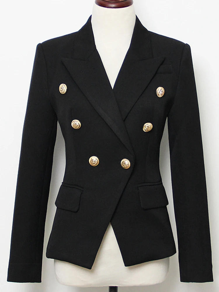 

Women 2022 New Slim Fit Double Breasted Lapel Long Sleeve Office Lady Commuter Solid Color Blazer Jacket Elegant Female Blazer