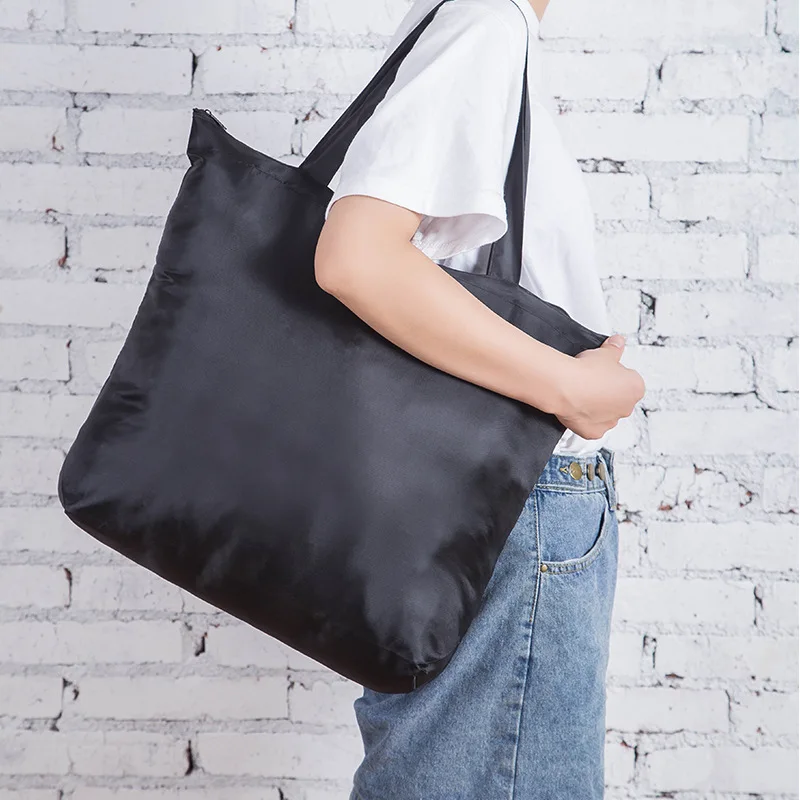 

Large Capacity Reusable Eco-friendly Shopping Bag Large Polyester Washable Single Shoulder Bag portable Foldable Grocery Bag