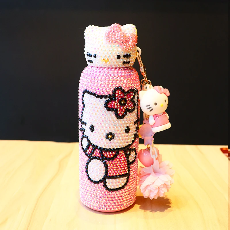 Kawaii Sanriod аниме охватывающий Китти Креативный термос чашка полная вспышки