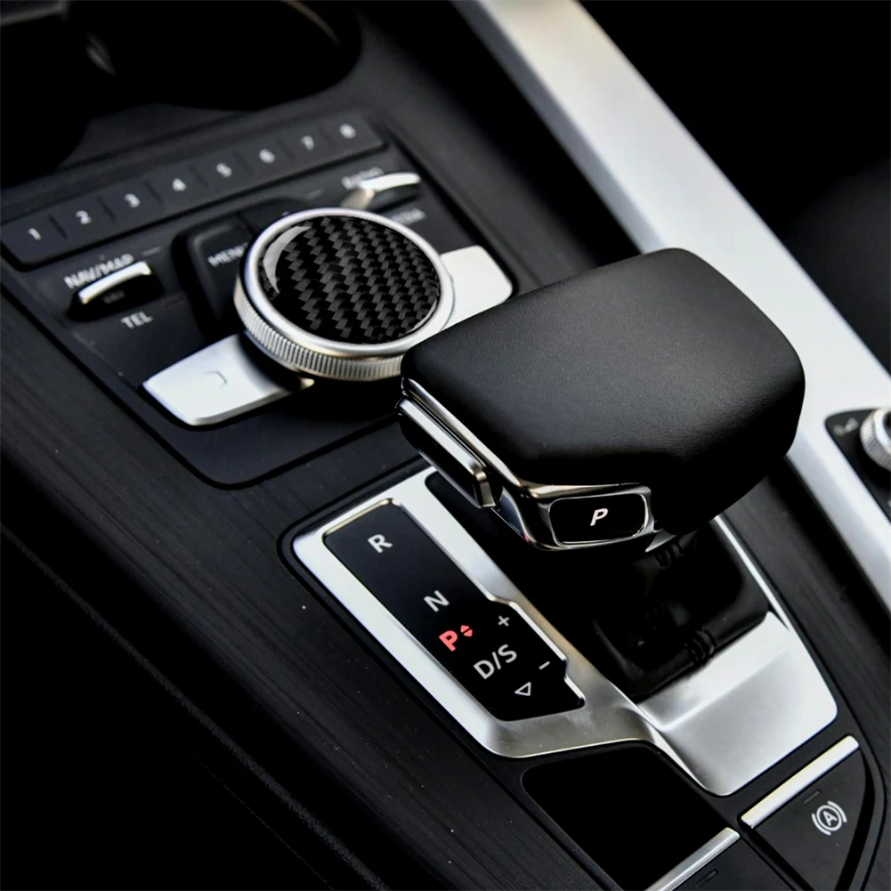 

Carbon Fiber Stickers Central Control Knob Cover Trim For Audi A4 B9 RS4 S4 2017 2018 2019 Car Interior Decorative Accessories