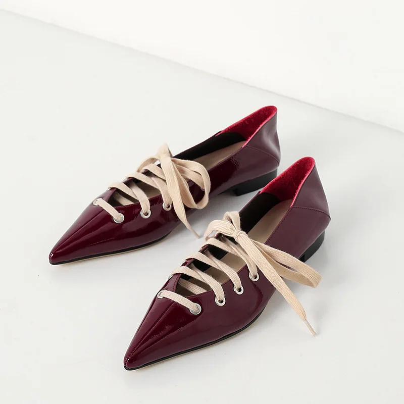 

Кроссовки женские с перекрестным носком, повседневные модельные туфли на плоской подошве, заостренный носок, на шнуровке, весна-лето 2023