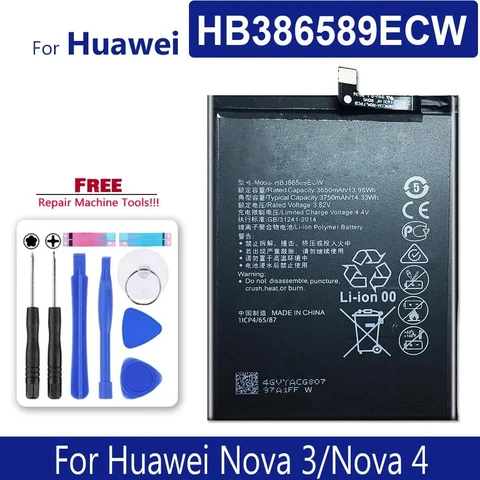 Мобильный аккумулятор HB386589ECW для Huawei Nova 3 / Nova 4 / Nova3/Nova4