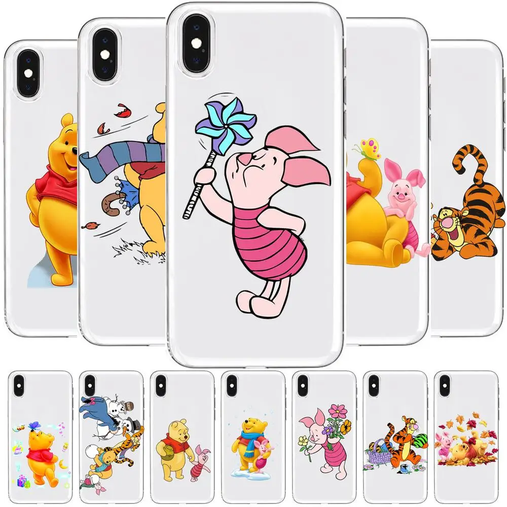 

cute winnie the pooh Transparent Phone Case For POCO F1 F2 F3 Pro X3 M3 9C 10T Lite NFC Anime Cover Silicone Prett mi 10 ultra