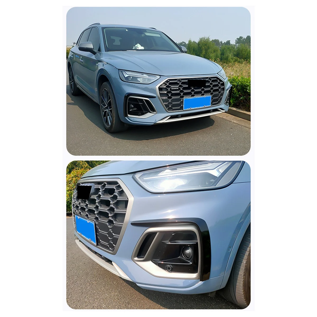 1 пара передний бампер воздушный нож отделка противотуманная лампа для Audi Q5 RS SQ5