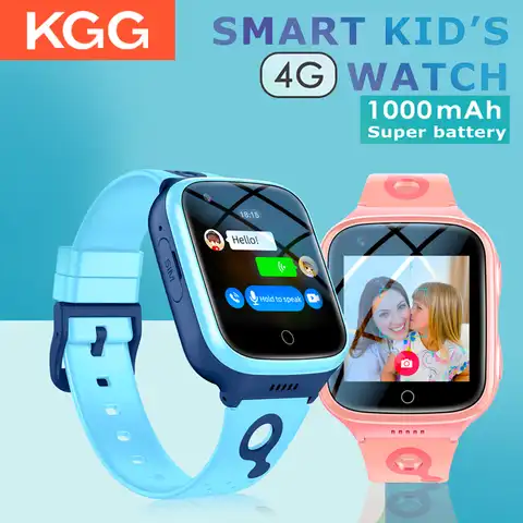 Детские часы 4G с большой батареей 1000 мАч, часы для видеозвонков, телефона, GPS, Wi-Fi, местоположение, экстренный вызов, монитор, умные часы, детск...